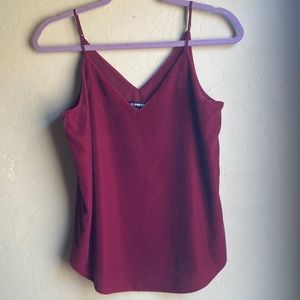 Express xs velvet soft spaghetti strap blouse maroon new